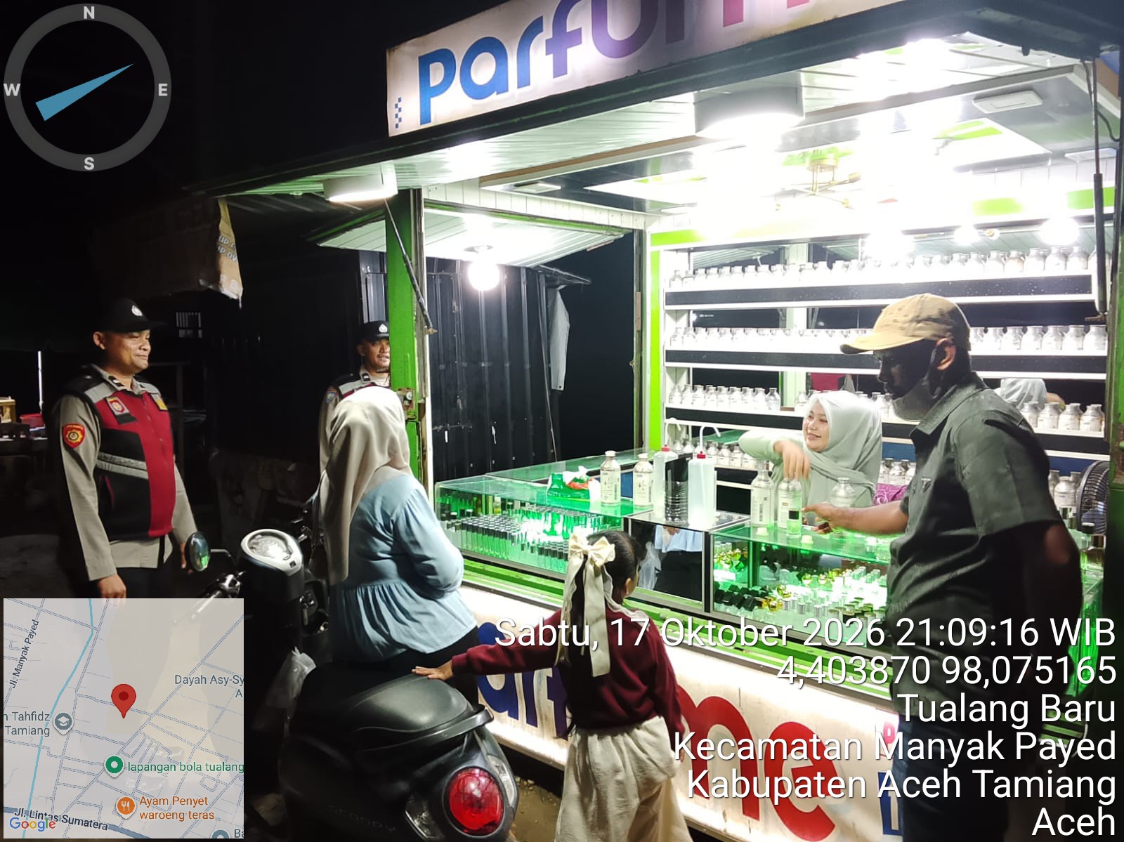 Polsek Manyak Payed Tingkatkan Patroli Malam, Antisipasi Gangguan Kamtibmas Di Jalur Lintas Dan Permukiman Warga