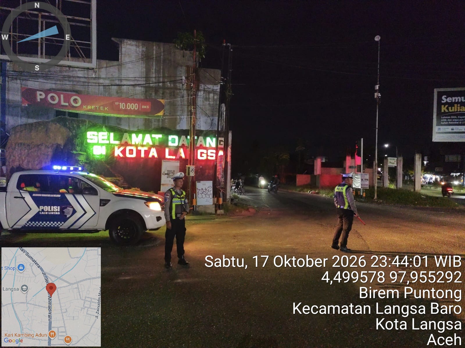 Satlantas Polres Langsa Gelar Patroli Blue Light, Antisipasi Kecelakaan Di Jalur Lintas Medan–Banda Aceh