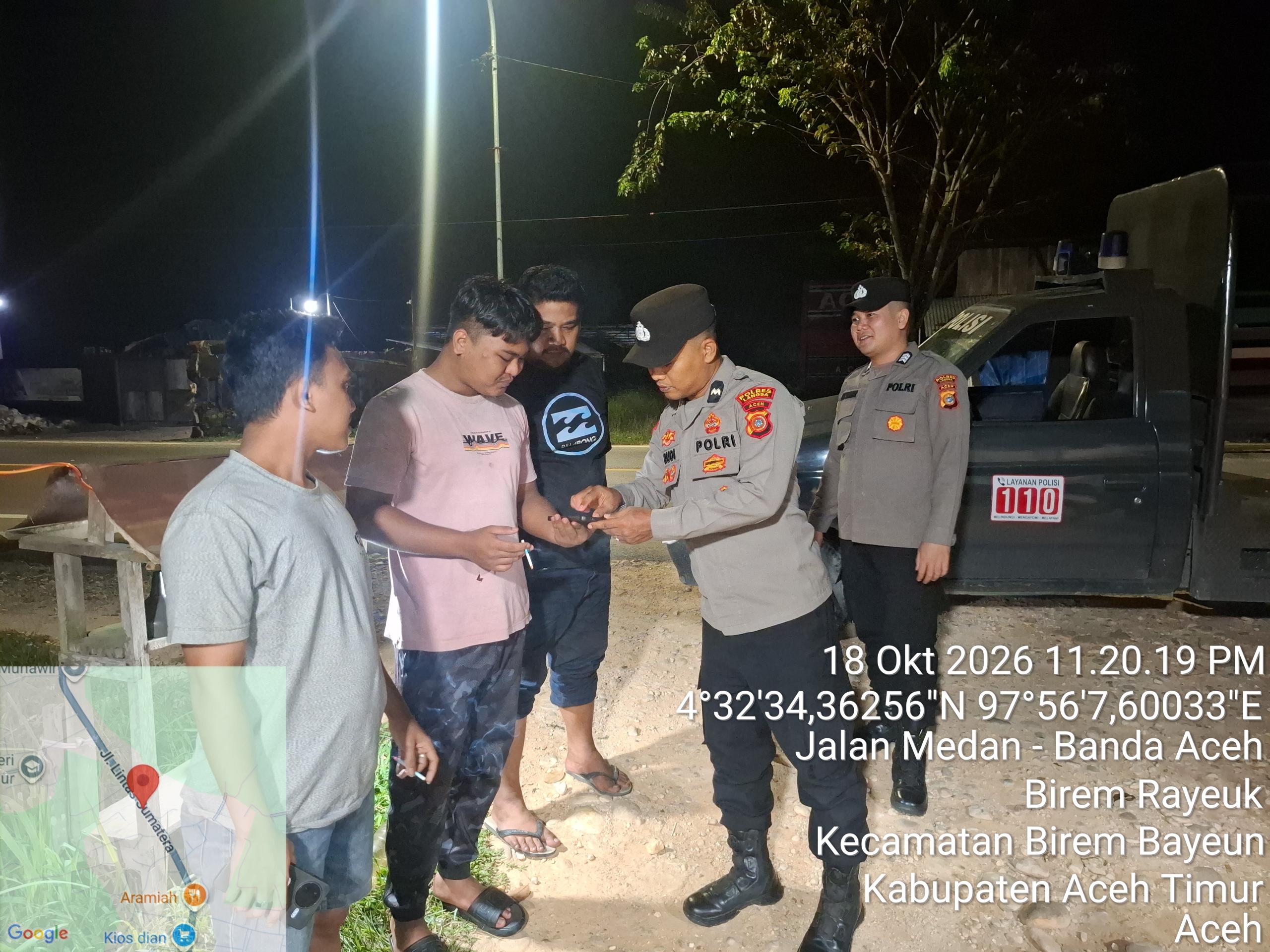 Polsek Birem Bayeun Intensifkan Patroli Malam, Antisipasi Pencurian TBS Kelapa Sawit