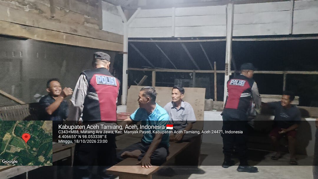 Polsek Manyak Payed Gencarkan Patroli Kamtibmas, Pantau Aktivitas Masyarakat di Desa Matang Ara Jawa