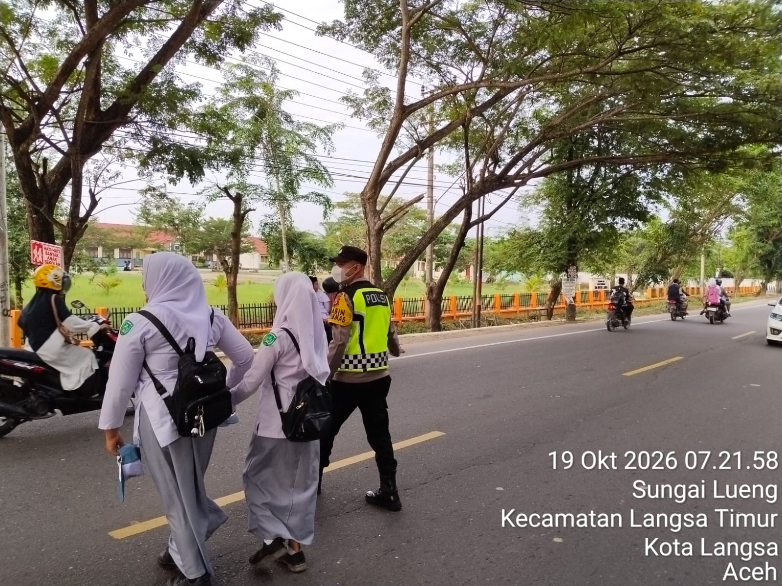 Polsek Langsa Timur Tingkatkan Pelayanan Lalu Lintas di Kawasan Sekolah, Dukung Keselamatan Pelajar
