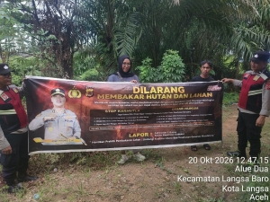 Polsek Langsa Barat Sosialisasikan Pencegahan Karhutla di Gampong Alue Dua, Jaga Kelestarian Lingkungan