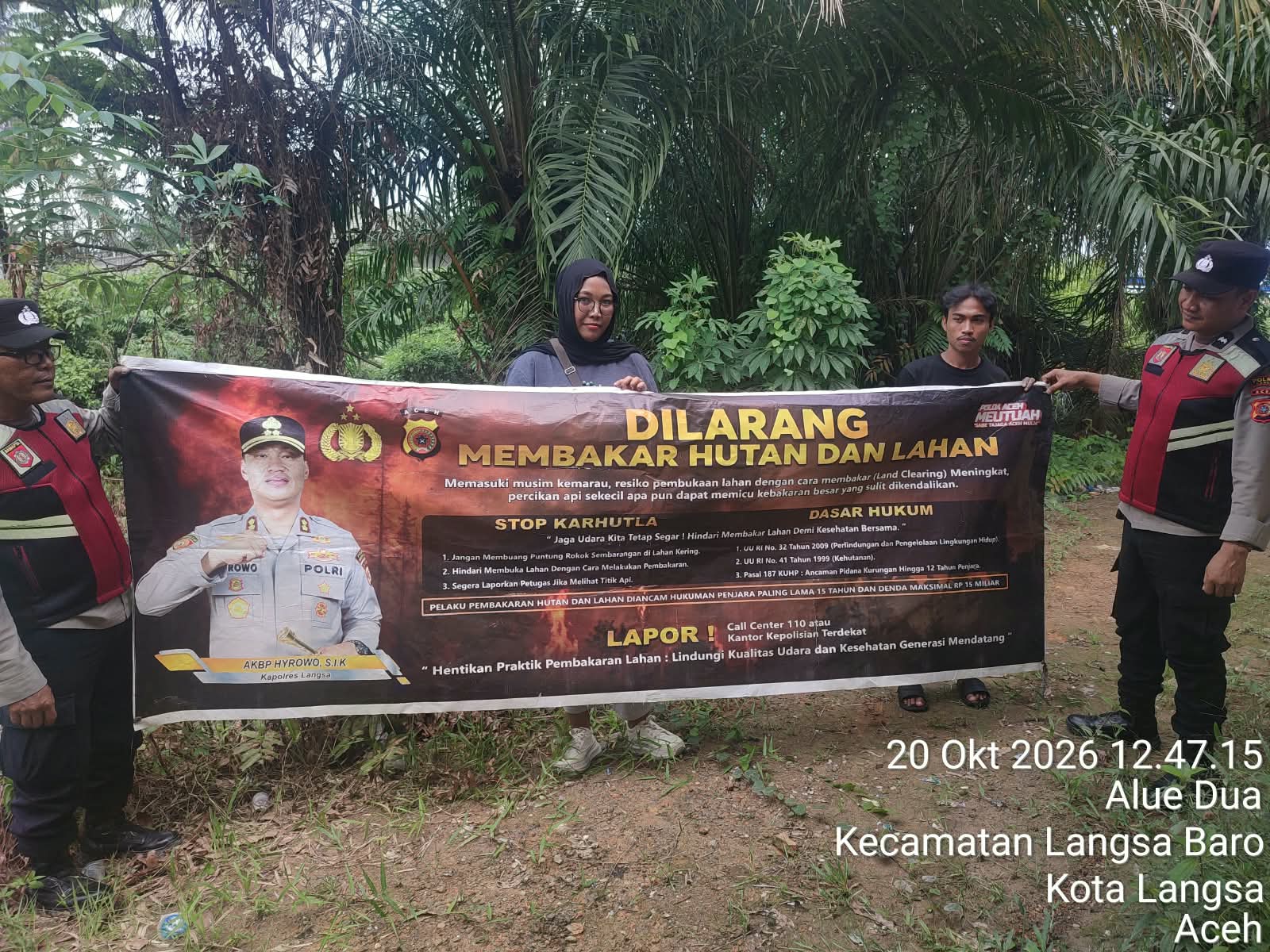 Polsek Langsa Barat Sosialisasikan Pencegahan Karhutla di Gampong Alue Dua, Jaga Kelestarian Lingkungan