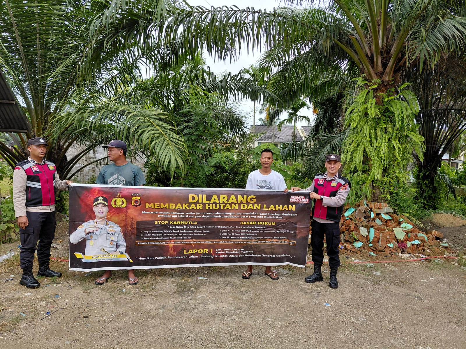 Polsek Langsa Barat Gencarkan Sosialisasi Karhutla, Ajak Warga Hentikan Pembakaran Hutan Dan Lahan