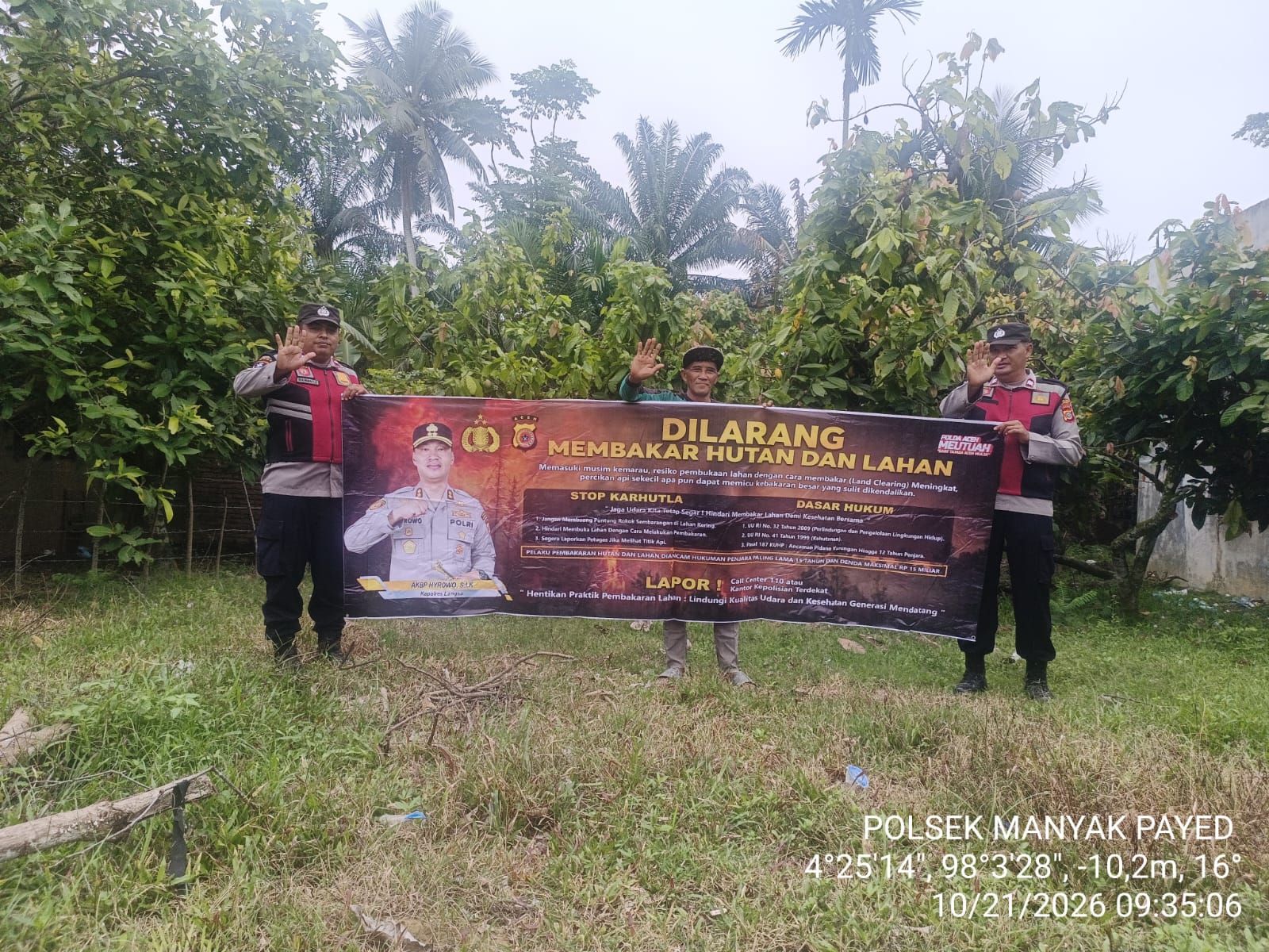 Polsek Manyak Payed Gelar Patroli Karhutla Di Desa Matang Cincin