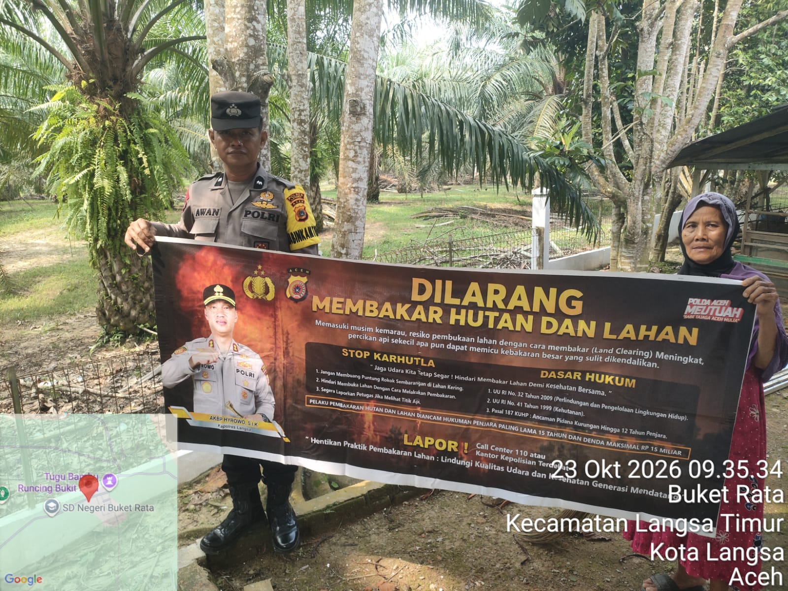 Polsek Langsa Timur Gencarkan Patroli Karhutla Di Buket Rata, Cegah Kebakaran Sejak Dini