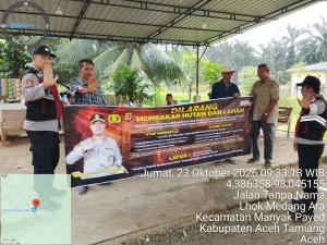 Polsek Manyak Payed Intensifkan Patroli Karhutla, Cegah Kebakaran Hutan Dan Lahan Di Lhok Medang Ara