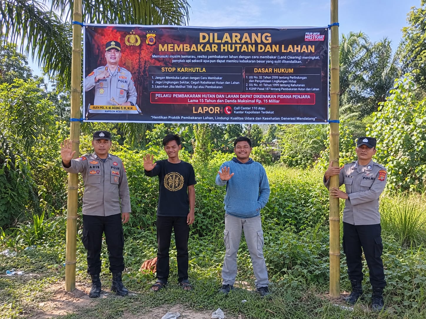 Polsek Birem Bayeun Sosialisasikan Stop Bakar Hutan Dan Lahan Di Desa Aramiyah