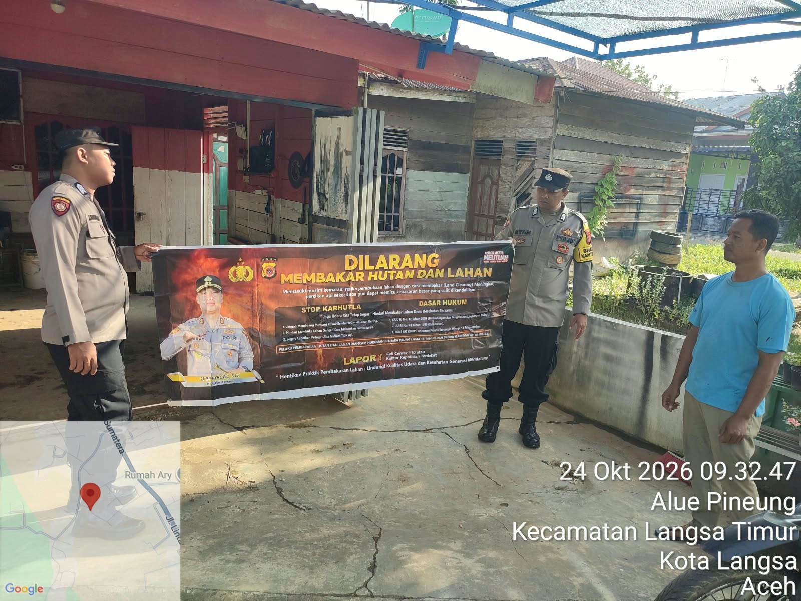 Polsek Langsa Timur Gencarkan Patroli Karhutla Di Desa Alue Pineung, Cegah Kebakaran Sejak Dini