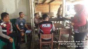 Polsek Birem Bayeun Gelar Patroli Kamtibmas, Cegah Pencurian TBS Kelapa Sawit