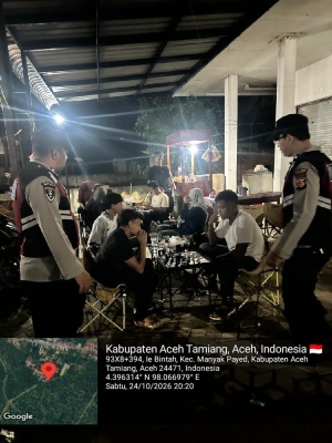 Polsek Manyak Payed Tingkatkan Patroli Malam, Pantau Aktivitas Masyarakat Di Jalur Lintas Medan–Banda Aceh