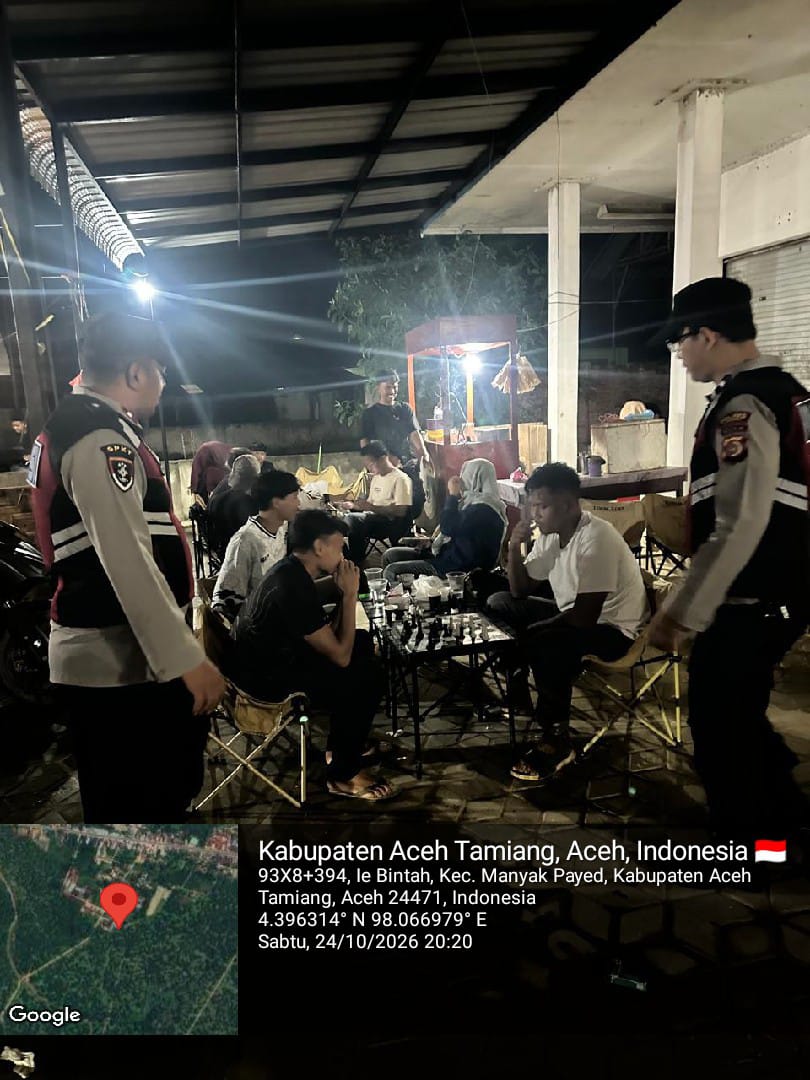 Polsek Manyak Payed Tingkatkan Patroli Malam, Pantau Aktivitas Masyarakat Di Jalur Lintas Medan–Banda Aceh