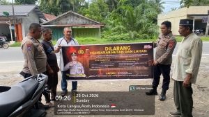 Polsek Langsa Timur Gencarkan Patroli Karhutla Di Desa Sungai Lueng, Cegah Kebakaran Sejak Dini
