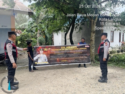 Polsek Langsa Barat Gencarkan Sosialisasi Karhutla Di Gampong Alue Dua, Gaungkan Stop Bakar Hutan Dan Lahan