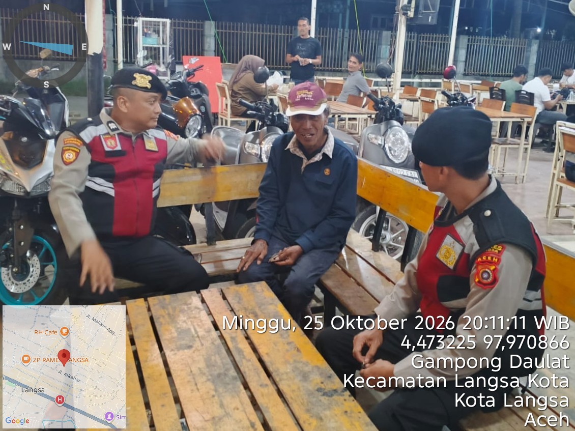 Polsek Langsa Gencarkan Patroli Antipremanisme, Jaga Keamanan Di Gampong Daulat Dan Pekan Langsa
