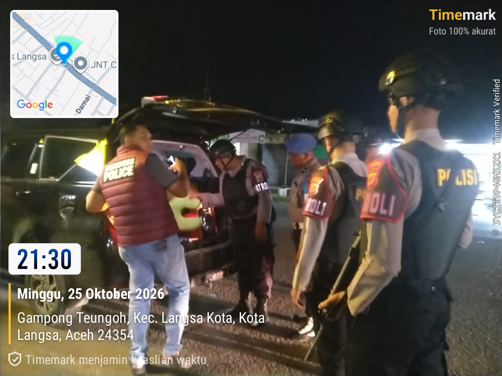Polres Langsa Gelar Razia Cipkon Dalam Kegiatan KRYD, Antisipasi Gangguan Kamtibmas