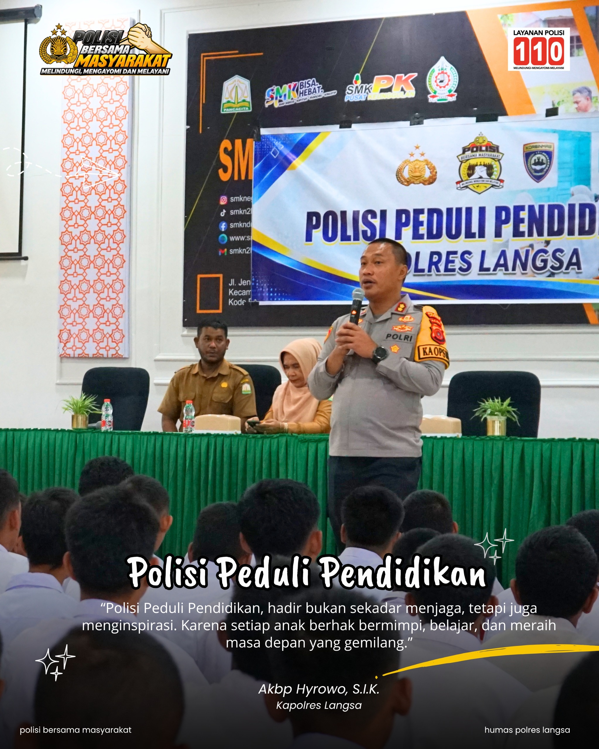 Kapolres Langsa Kunjungi SMK Negeri 2 Langsa, Tanamkan Semangat Belajar Dan Raih Cita-Cita