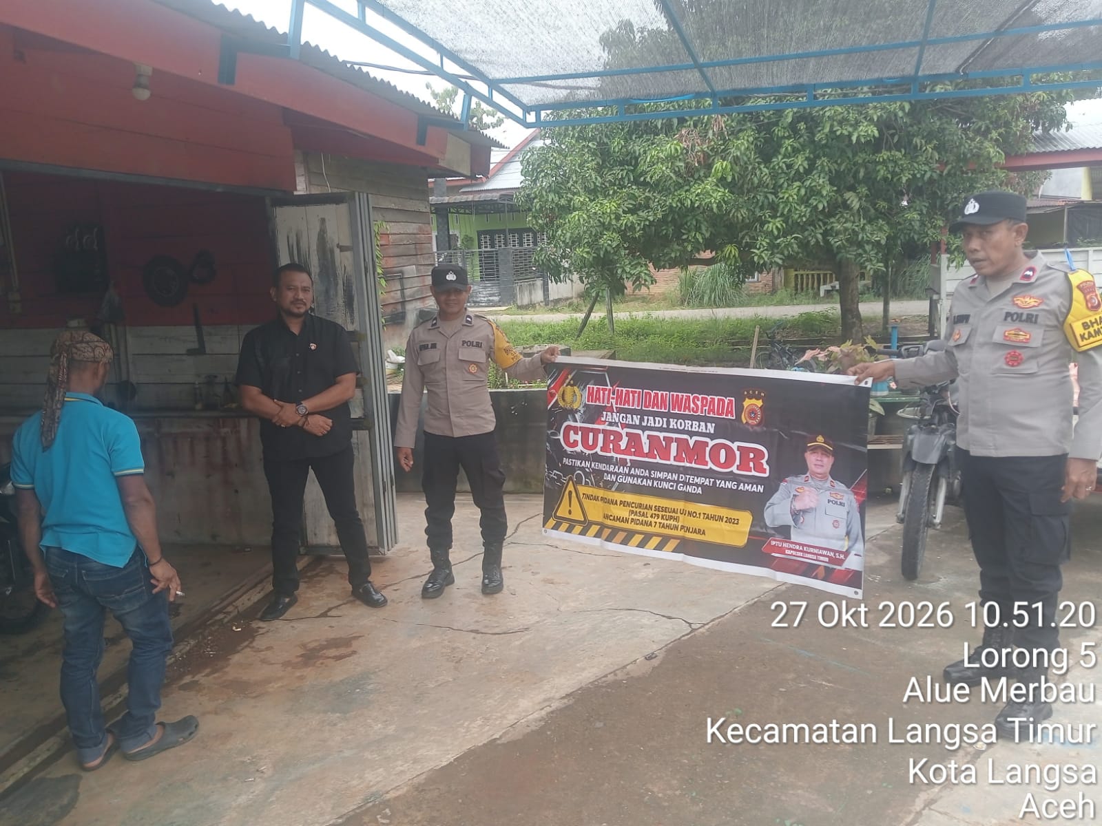 Polsek Langsa Timur Gencarkan Patroli Dialogis, Tingkatkan Pencegahan Curanmor Di Desa Sungai Lueng